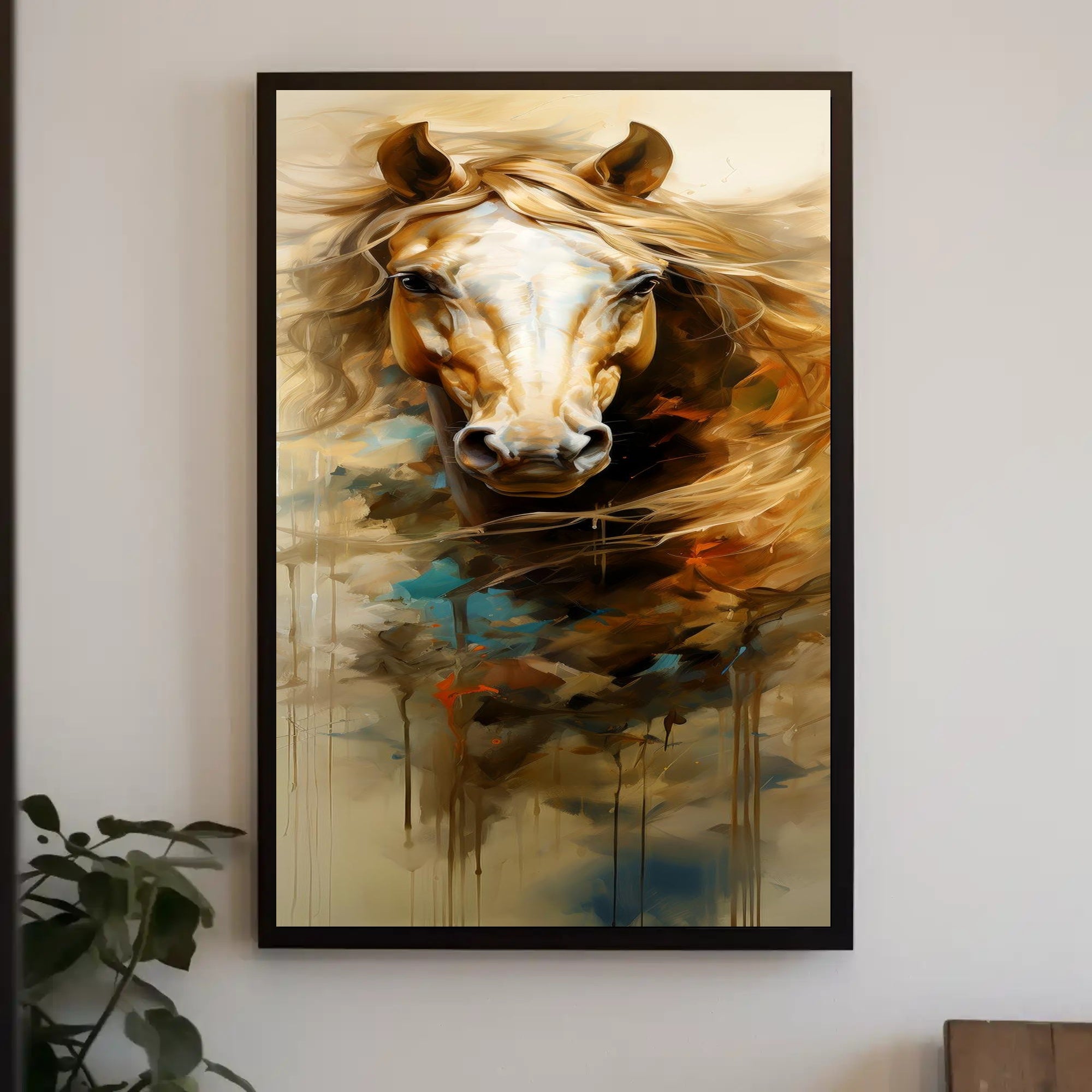 Striking Horse Head Art in Abstract or Artistic Poster PosterGoat