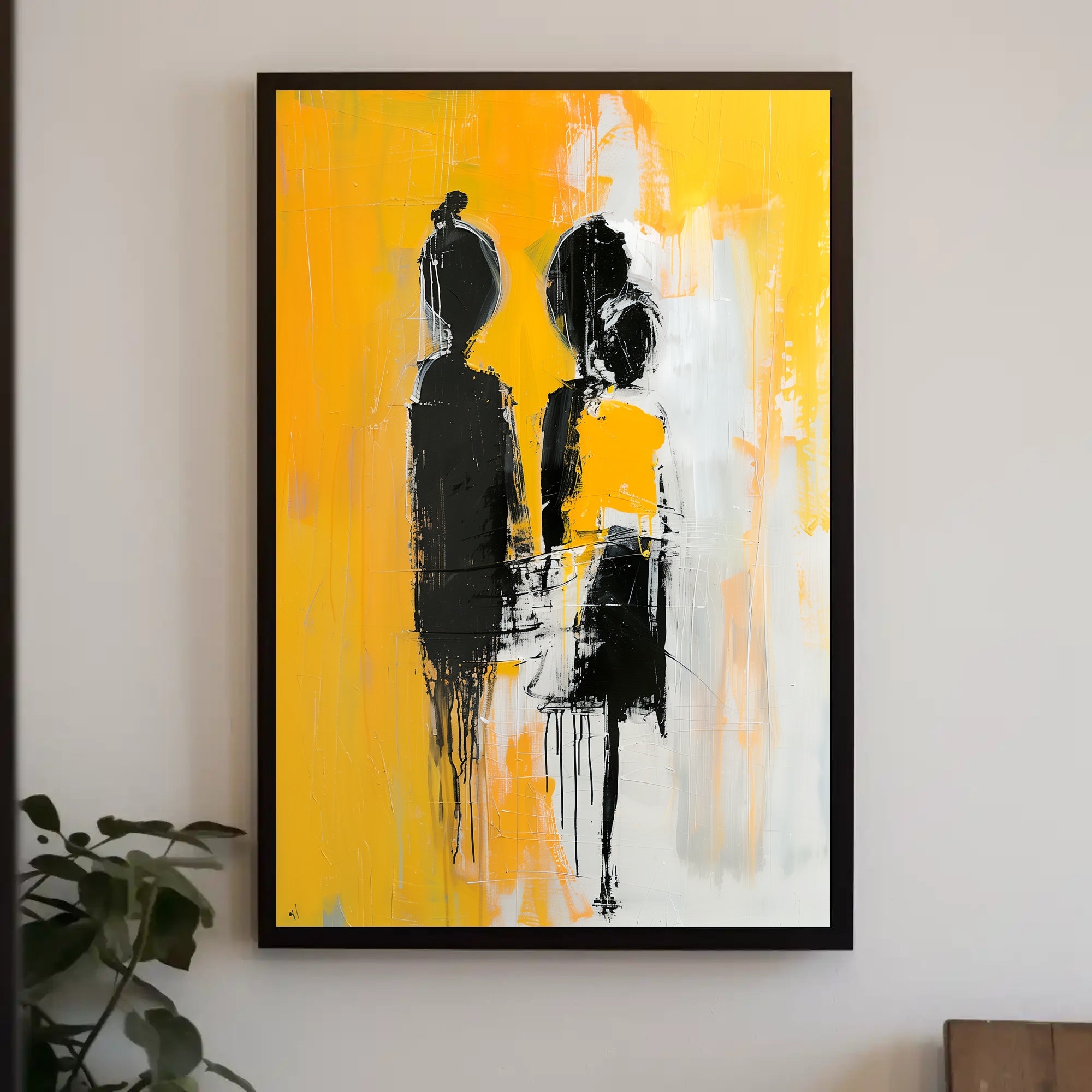 Striking Silhouettes Dripping Abstract Artistic Poster PosterGoat