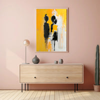 Striking Silhouettes Dripping Abstract Artistic Poster PosterGoat