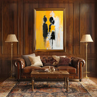 Striking Silhouettes Dripping Abstract Artistic Poster PosterGoat