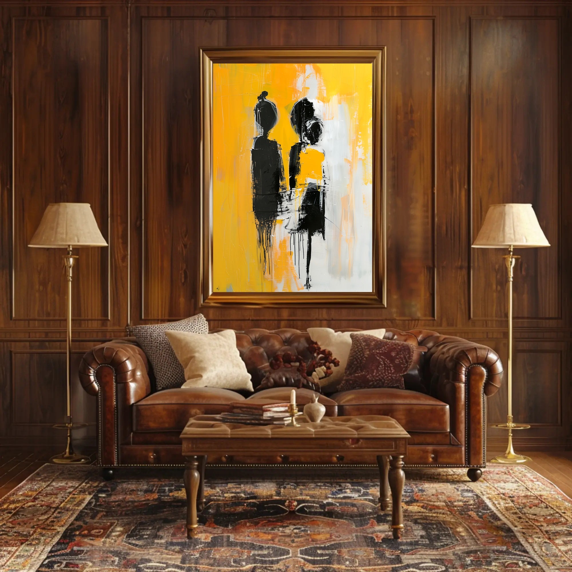 Striking Silhouettes Dripping Abstract Artistic Poster PosterGoat