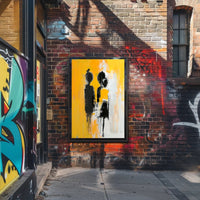 Striking Silhouettes Dripping Abstract Artistic Poster PosterGoat