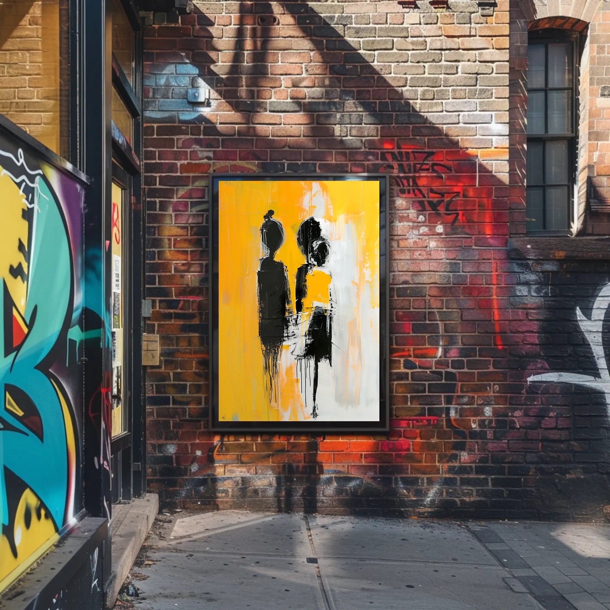 Striking Silhouettes Dripping Abstract Artistic Poster PosterGoat