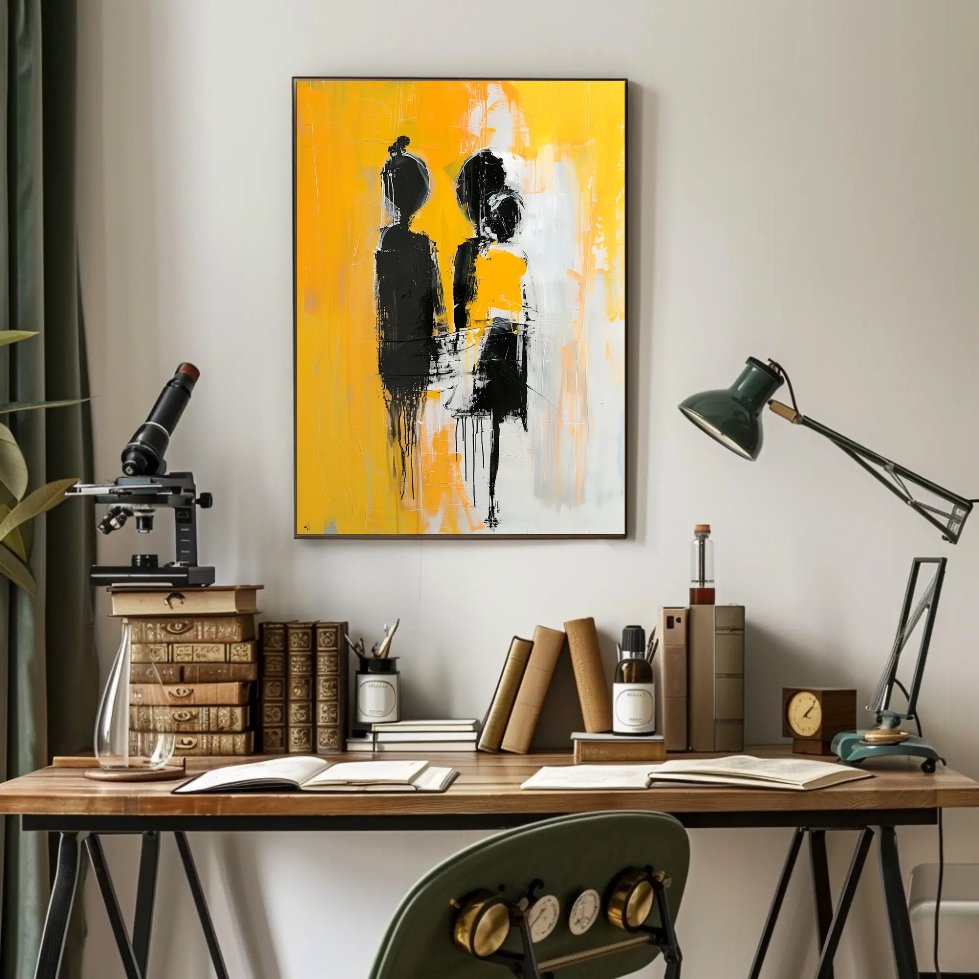 Striking Silhouettes Dripping Abstract Artistic Poster PosterGoat
