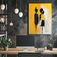 Striking Silhouettes Dripping Abstract Artistic Poster PosterGoat