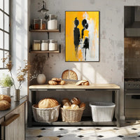 Striking Silhouettes Dripping Abstract Artistic Poster PosterGoat