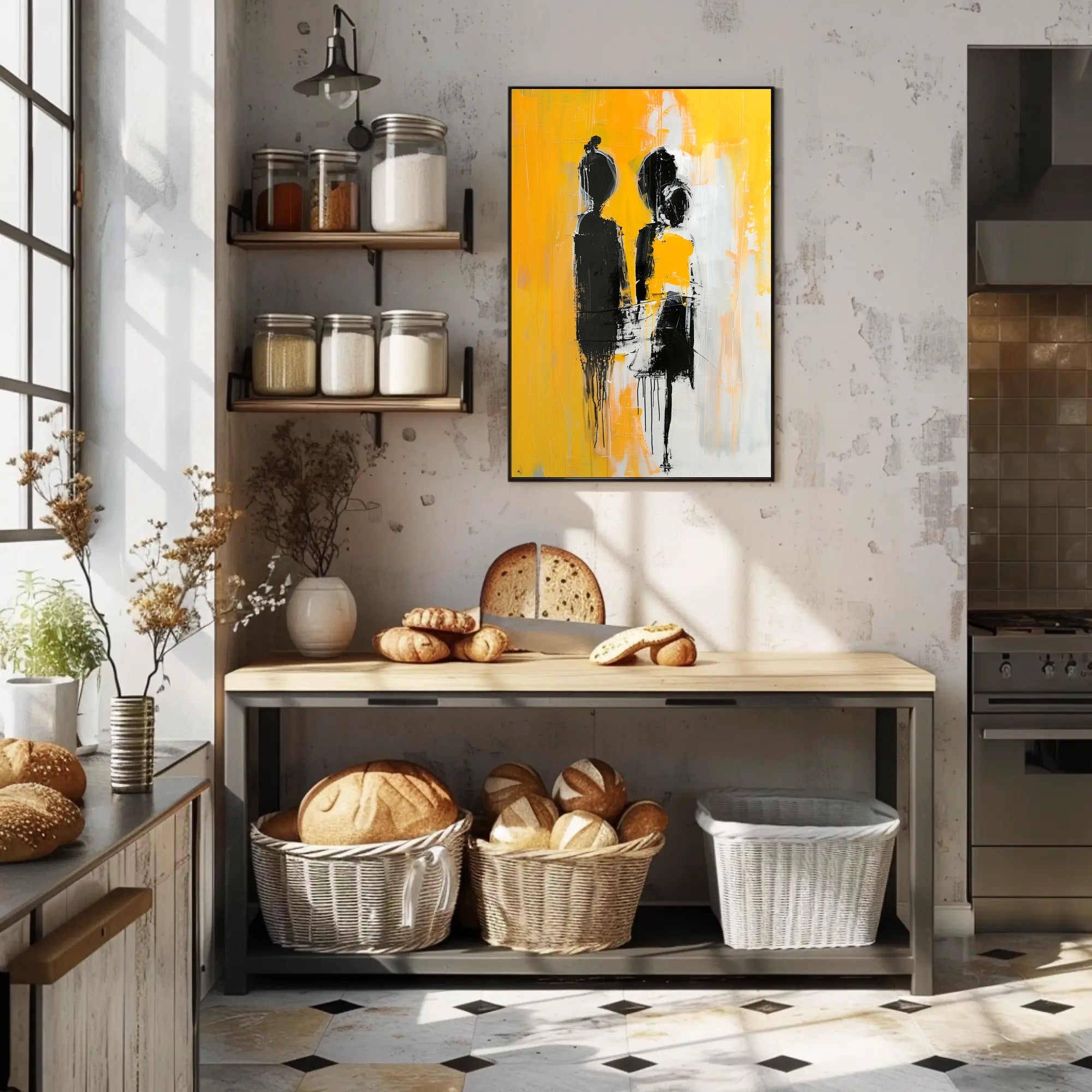 Striking Silhouettes Dripping Abstract Artistic Poster PosterGoat