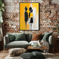 Striking Silhouettes Dripping Abstract Artistic Poster PosterGoat