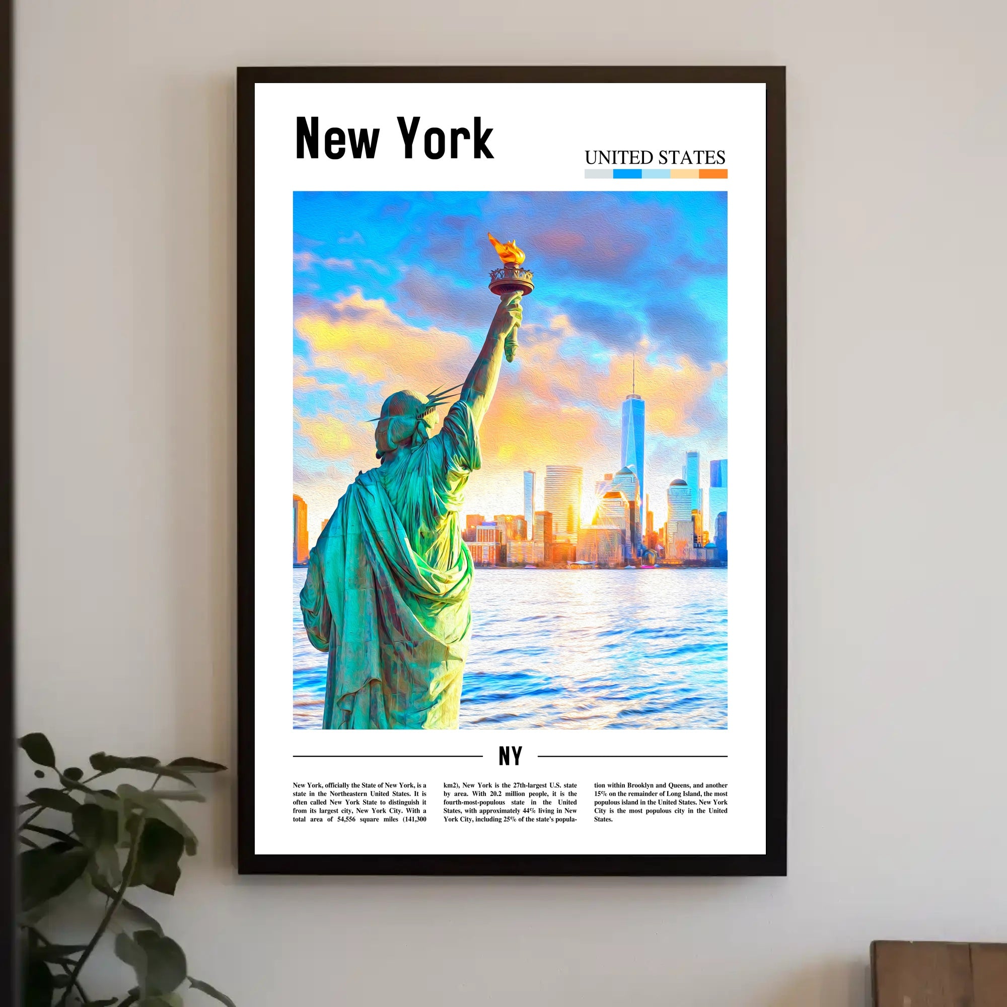 Stunning Statue of Liberty New York Travel Poster PosterGoat