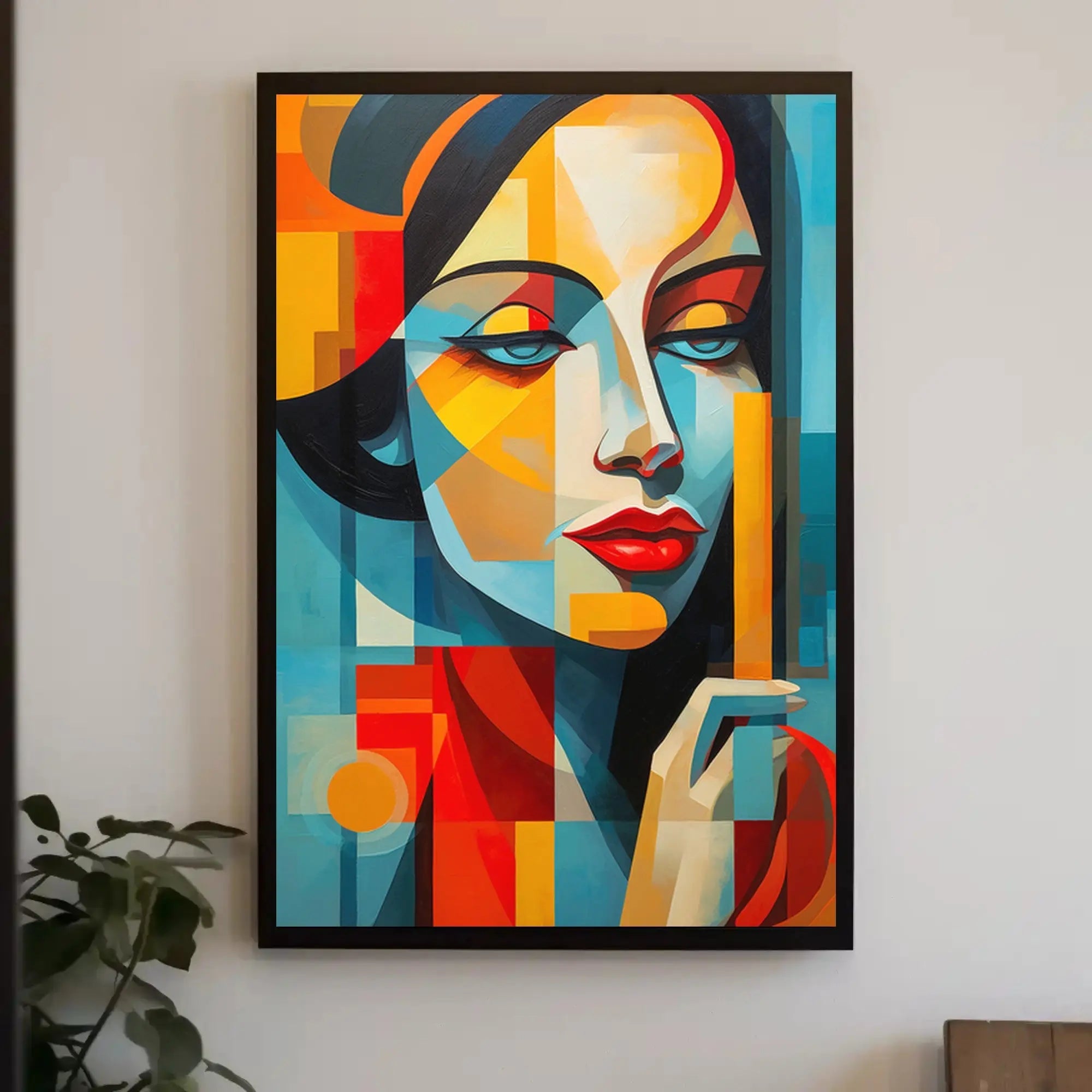 Stylized Abstract Portrait Woman Contemporary Artistic Poster PosterGoat