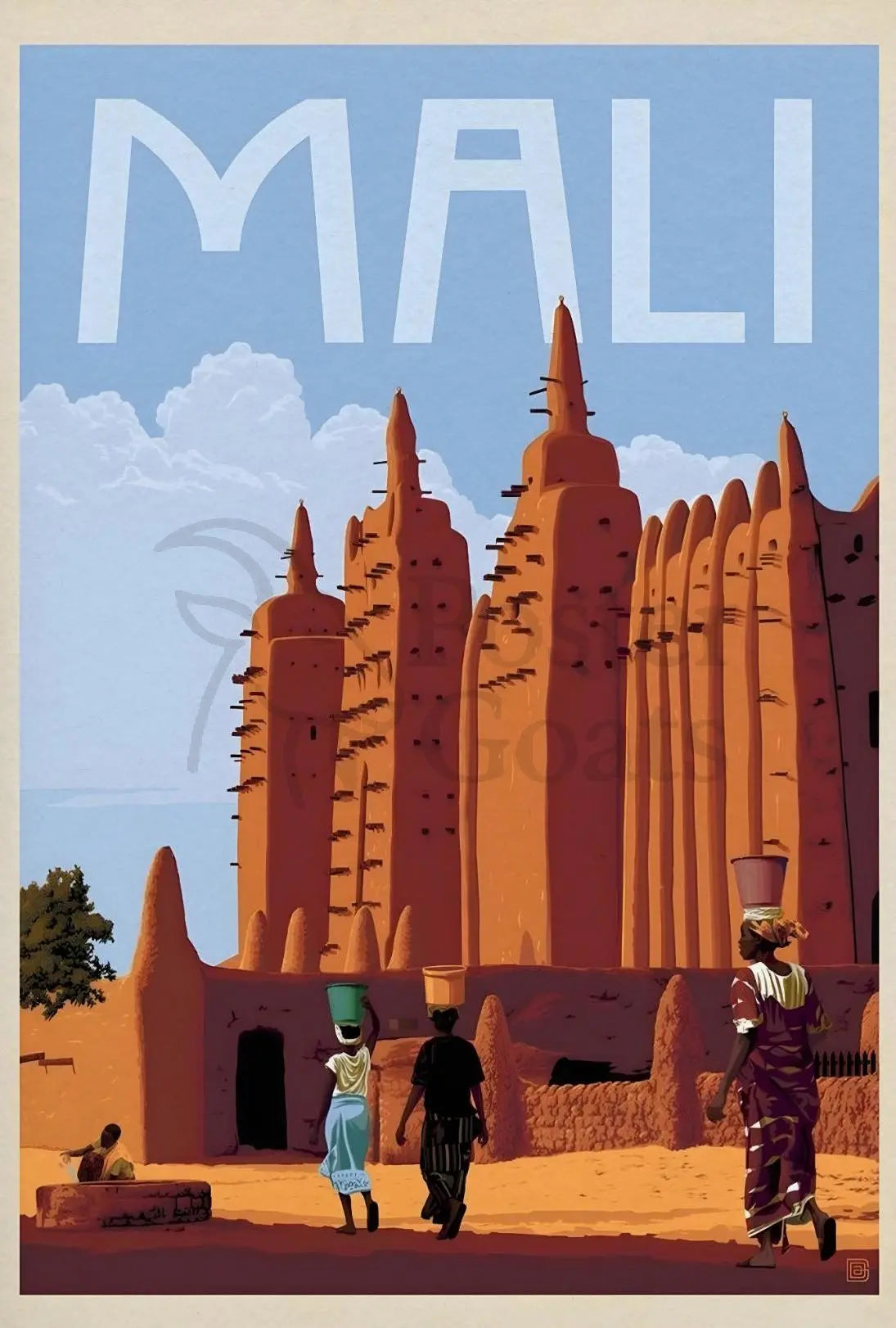 Stylized Archi-Structure Mali Heritage Cultural or Heritage Poster PosterGoat