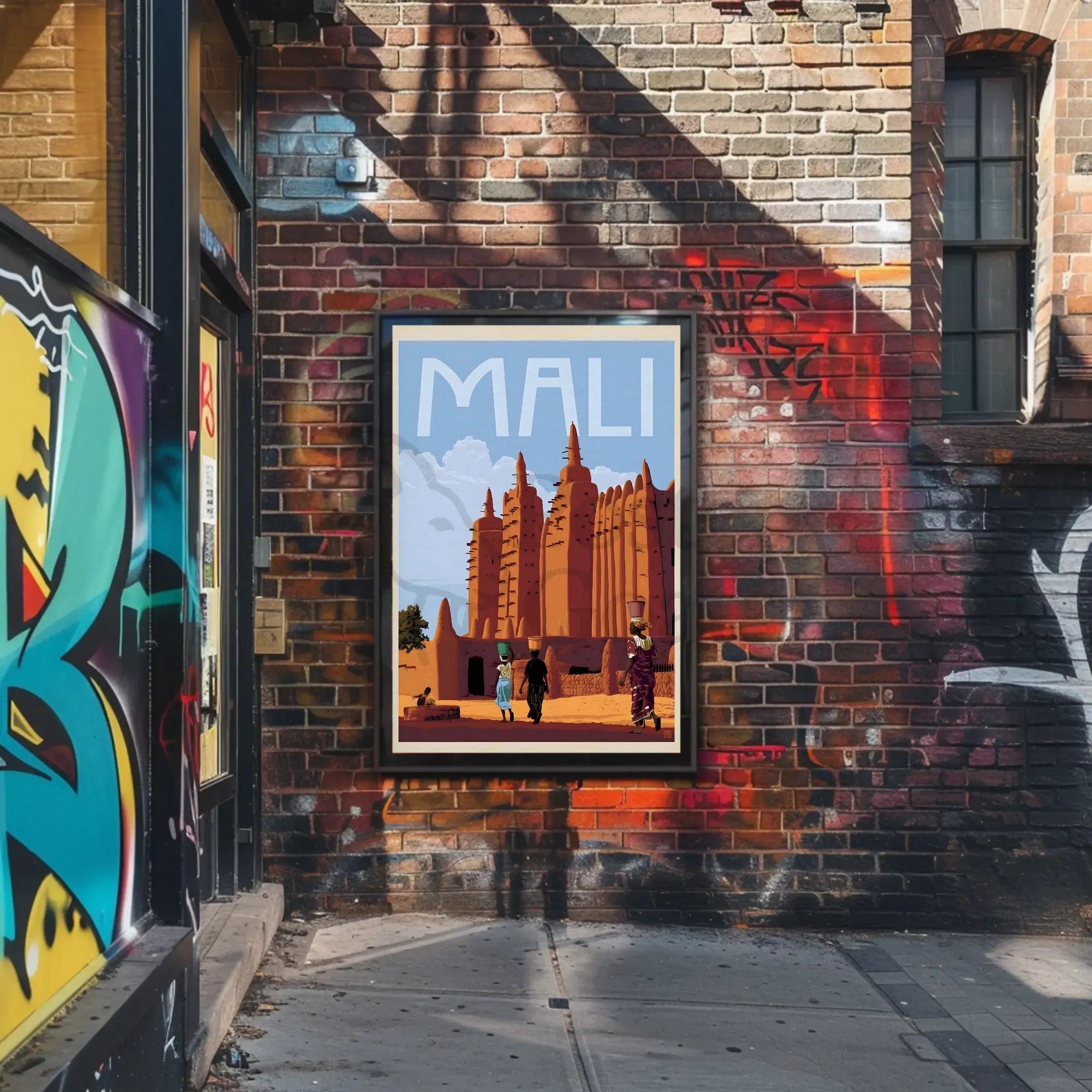 Stylized Archi-Structure Mali Heritage Cultural or Heritage Poster PosterGoat