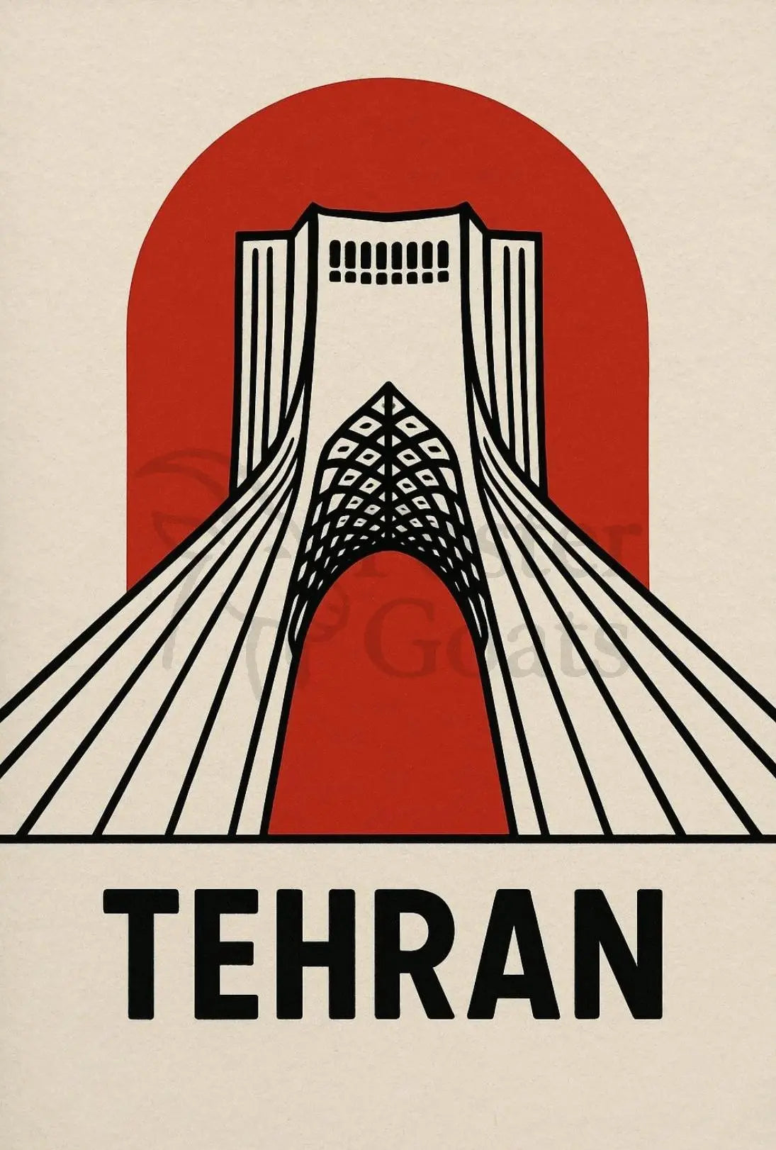 Stylized Azadi Tower Tehran Poster Cultural Heritage Poster PosterGoat
