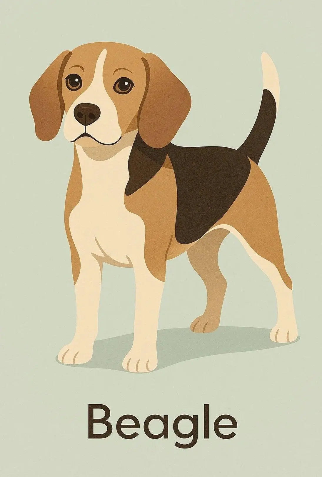 Stylized Beagle Illustration in Earthy Tones Dog Breed Poster PosterGoat