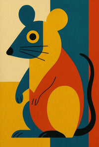 Stylized Geometric Mouse Modern Abstract Artistic Poster PosterGoat