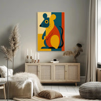 Stylized Geometric Mouse Modern Abstract Artistic Poster PosterGoat