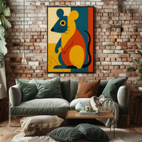 Stylized Geometric Mouse Modern Abstract Artistic Poster PosterGoat
