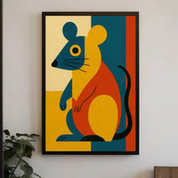Stylized Geometric Mouse Modern Abstract Artistic Poster PosterGoat