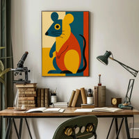 Stylized Geometric Mouse Modern Abstract Artistic Poster PosterGoat