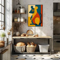 Stylized Geometric Mouse Modern Abstract Artistic Poster PosterGoat