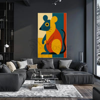 Stylized Geometric Mouse Modern Abstract Artistic Poster PosterGoat