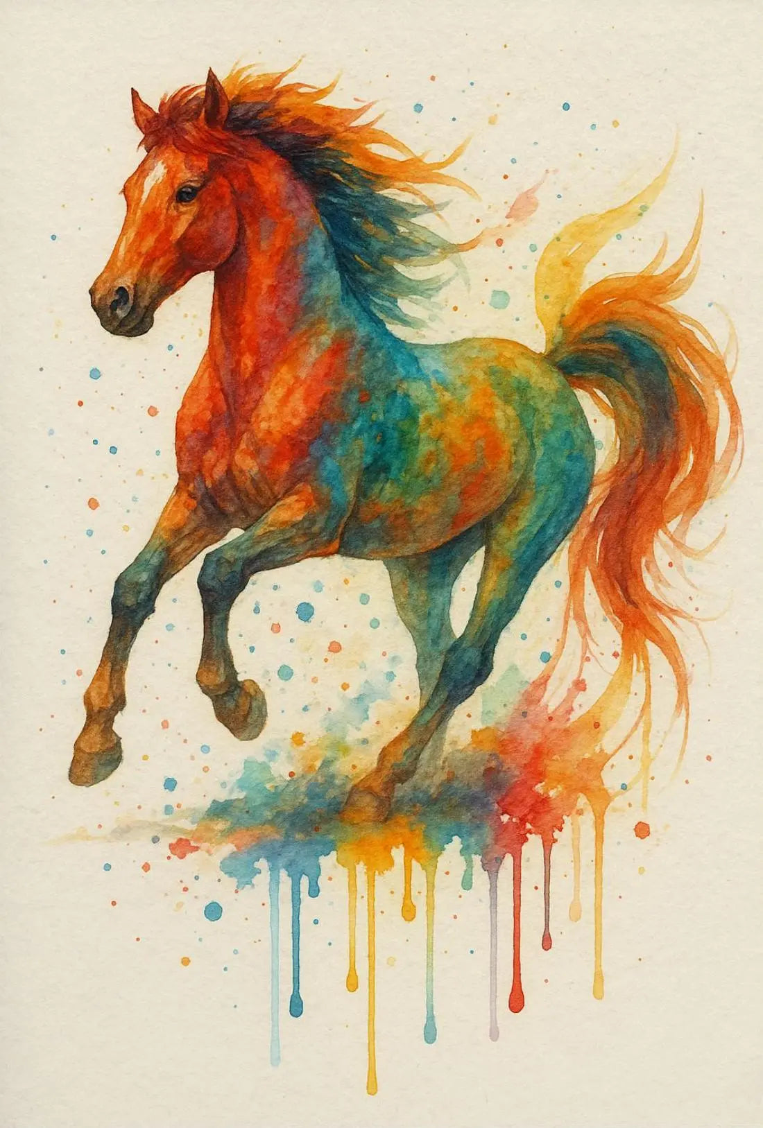 Stylized Horse in Motion Artistic Animal Poster PosterGoat