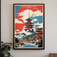Stylized Naritasan Shinsho-ji Temple Travel Poster PosterGoat