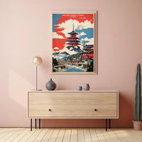 Stylized Naritasan Shinsho-ji Temple Travel Poster PosterGoat