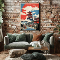 Stylized Naritasan Shinsho-ji Temple Travel Poster PosterGoat