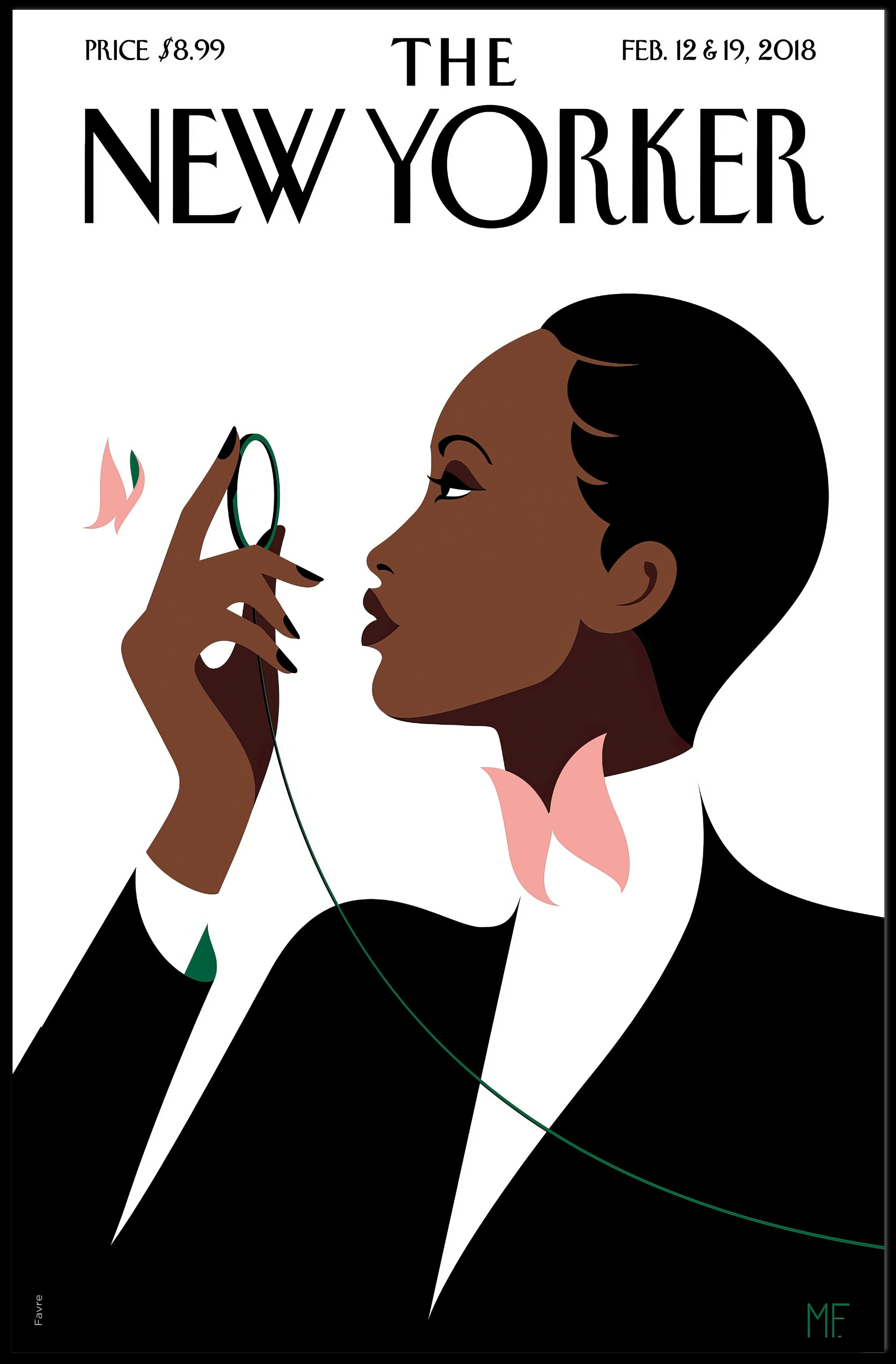 Stylized Person with Monocle Contemplation Cultural or Heritage Poster PosterGoat