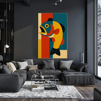 Stylized Retro Fish Art for Abstract Poster PosterGoat