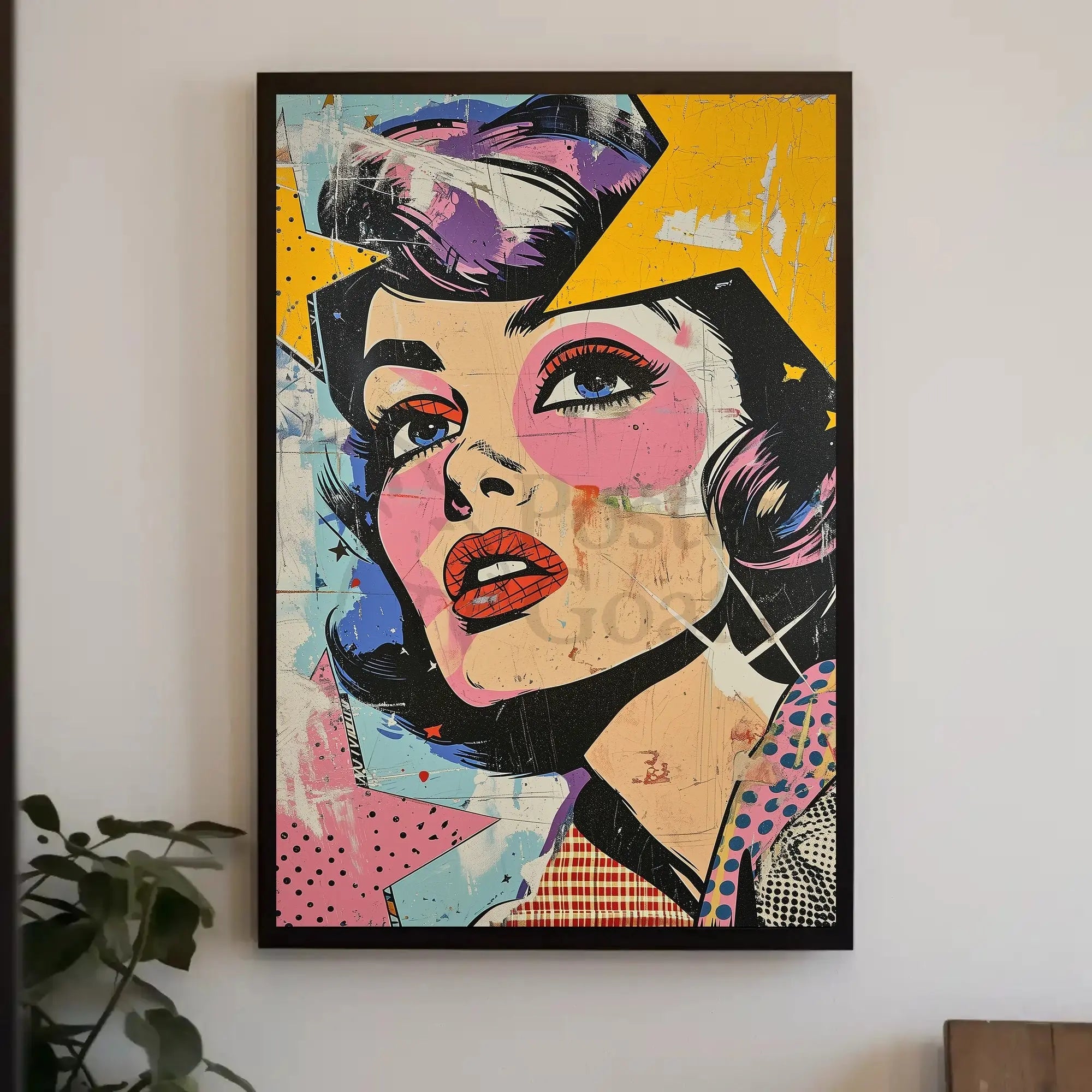 Stylized Retro Woman Pop Culture Artistic Poster PosterGoat