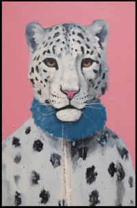 Stylized Snow Leopard Painting in Animal Poster PosterGoat