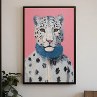 Stylized Snow Leopard Painting in Animal Poster PosterGoat