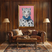 Stylized Snow Leopard Painting in Animal Poster PosterGoat