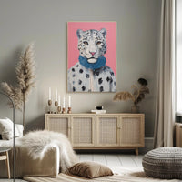 Stylized Snow Leopard Painting in Animal Poster PosterGoat