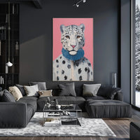 Stylized Snow Leopard Painting in Animal Poster PosterGoat