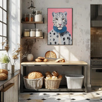 Stylized Snow Leopard Painting in Animal Poster PosterGoat