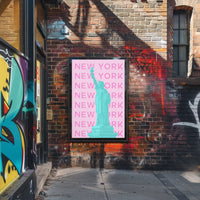 Stylized Statue of Liberty New York Travel Poster PosterGoat