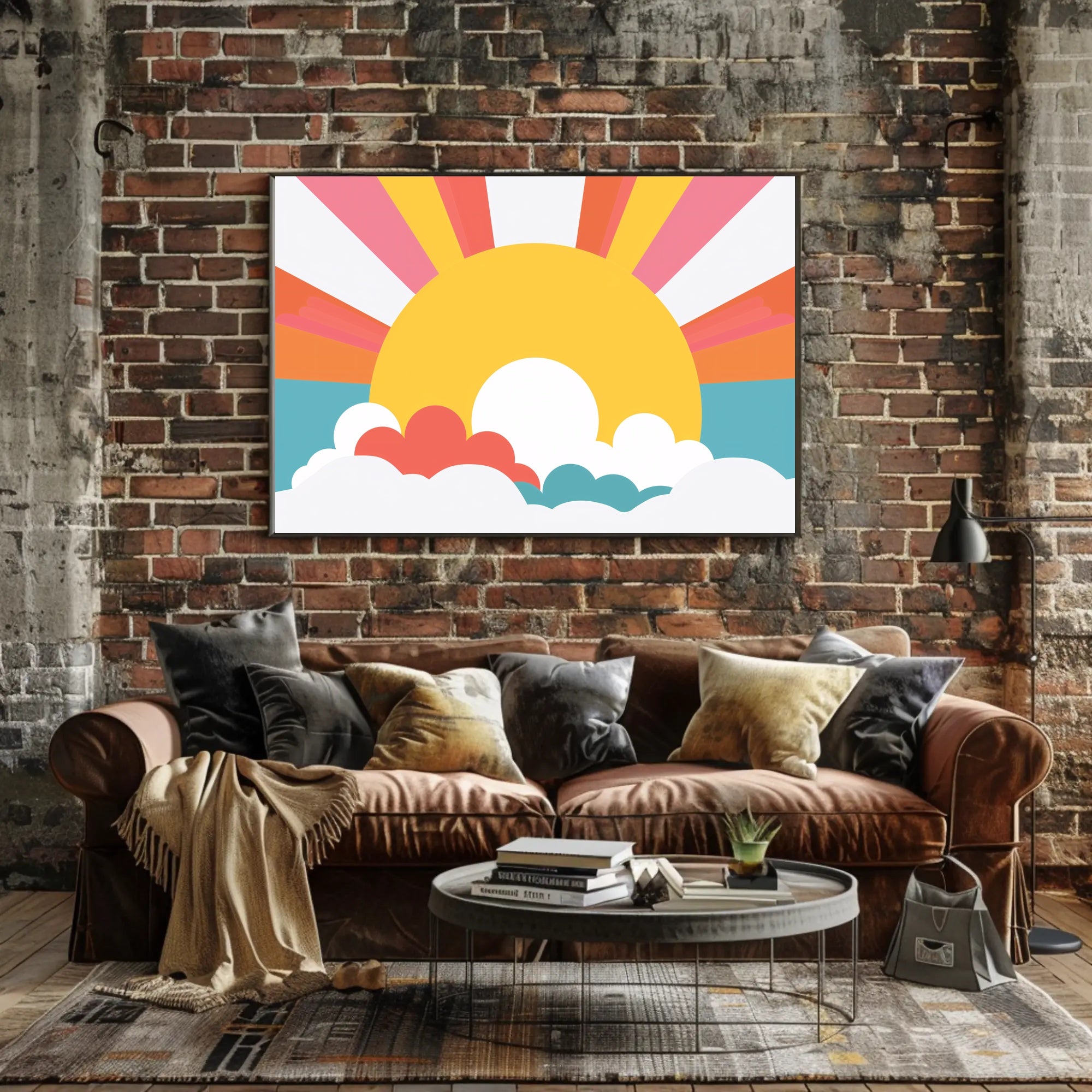 Stylized Sunrise Energy Artwork - Abstract or Artistic Poster PosterGoat