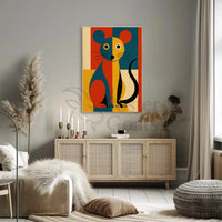 Stylized Vibrant Cat Art Print Abstract Artistic Poster PosterGoat