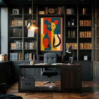 Stylized Vibrant Cat Art Print Abstract Artistic Poster PosterGoat