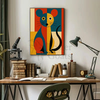 Stylized Vibrant Cat Art Print Abstract Artistic Poster PosterGoat