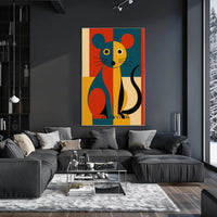 Stylized Vibrant Cat Art Print Abstract Artistic Poster PosterGoat