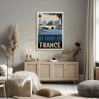 Stylized Vintage Parisian Scene Travel Poster PosterGoat
