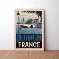 Stylized Vintage Parisian Scene Travel Poster PosterGoat
