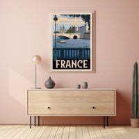 Stylized Vintage Parisian Scene Travel Poster PosterGoat