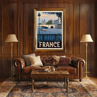 Stylized Vintage Parisian Scene Travel Poster PosterGoat