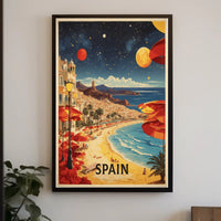 Sunny Spanish Coastline Dreamscape Travel Poster PosterGoat