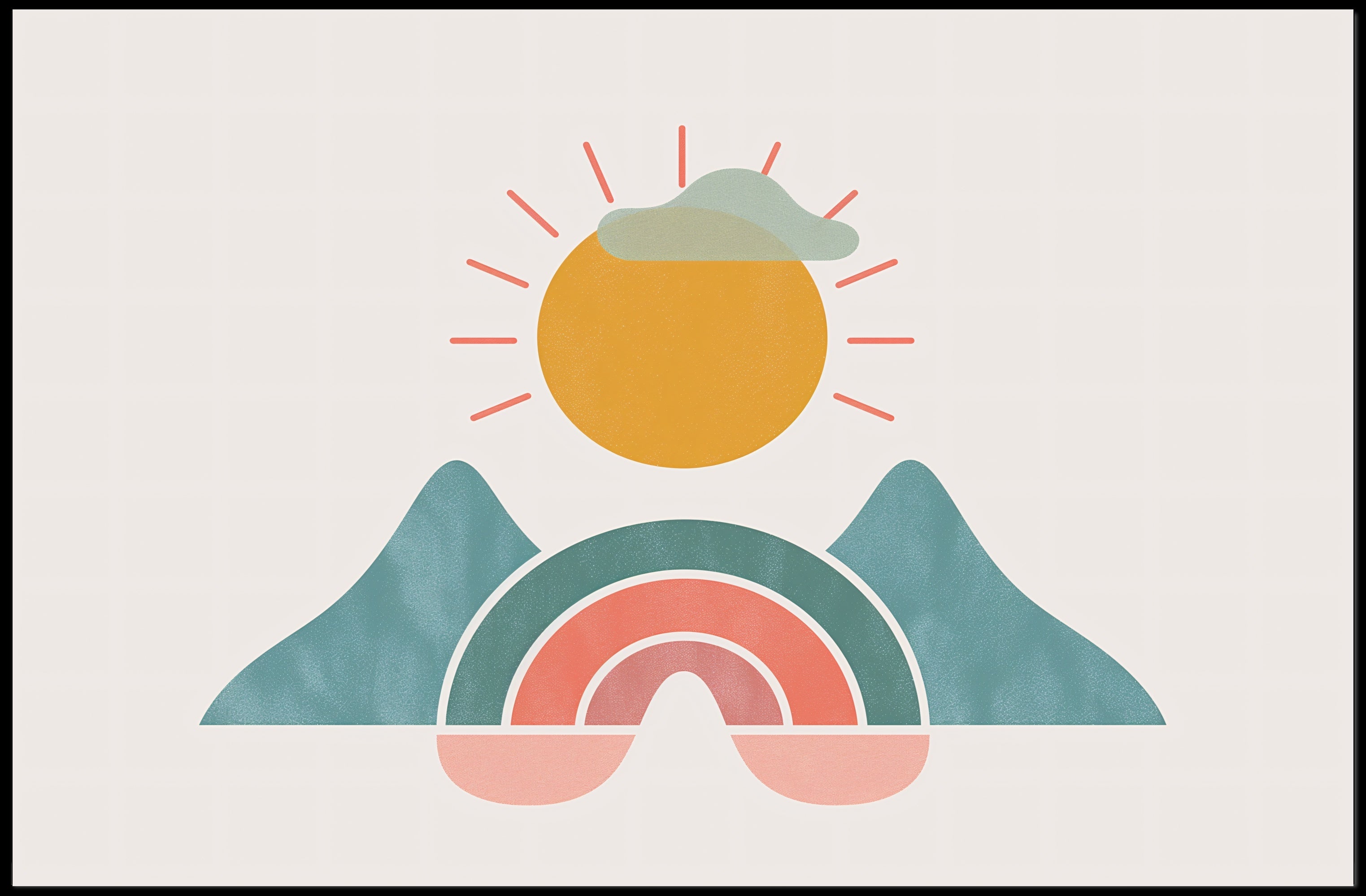 Sunrise Harmony in Minimalist Abstract Art Poster PosterGoat